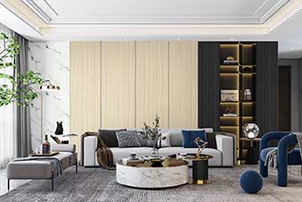 营口轻奢风格-客厅